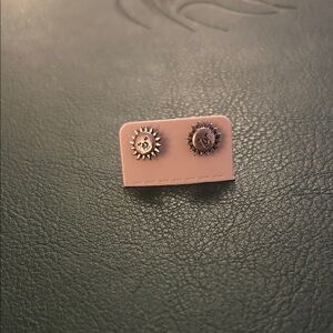 Sunburst Silver Stud Earrings